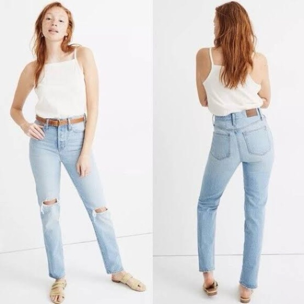 Madewell Jeans Distressed Full Length Classic Straight Size 30 Hartsville Denim
